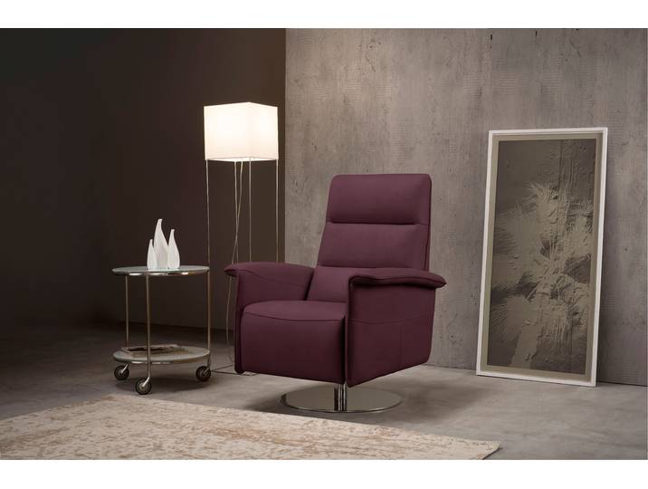 Sessel, Lila, 83x105x92 cm, Luxus-Microfaser, Drehbar & Relaxfunktion, Modern