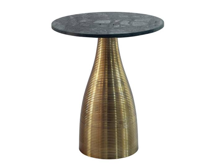 Livetastic Beistelltisch, Grün, Metall, Stein, rund, rund, 40x48x40 cm, einfacher Aufbau, Wohnzimmer, Wohnzimmertische, Beistelltische, Beistelltische Metall