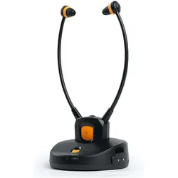 Muse M-285 CTV TV-Kopfhörer-Set mit Sender und Ladestation (30 h, Kabellos), Kopfhörer, Schwarz