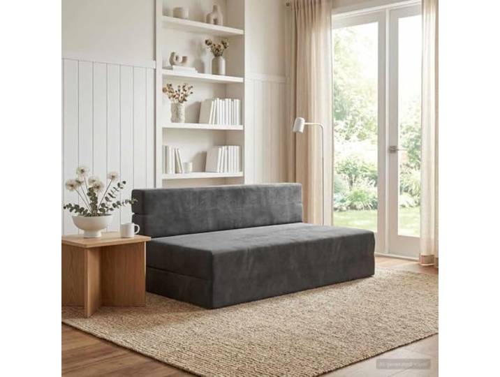 YUTAASU Klappsofa Bett Dunkelgrau 152 x 86,5 x 60 cm Stoff 2-in-1 Sofa Bett Polyester, Abnehmbarer Waschbarer Bezug, Platzsparend Faltbar