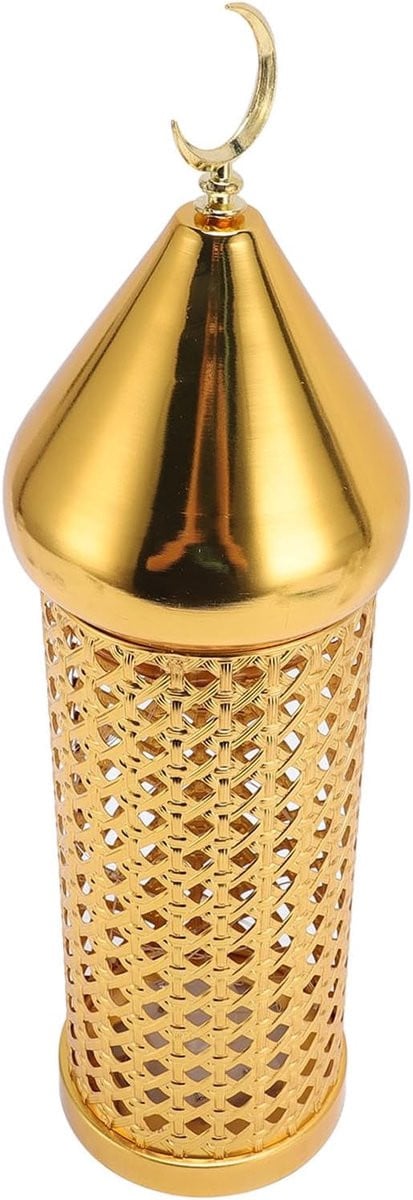 Handgemaakte Windlamp Rom Decoratie Lantaarn Goud - Hoogte: 17,6 cm