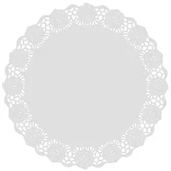 Fettabweisende weiße Papierdeckchen Opalina ø 28 cm (100 Einheiten)