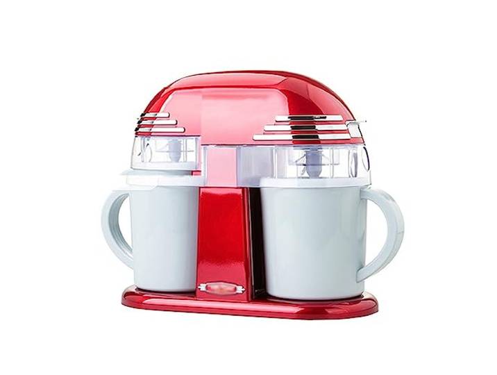 Eismaschinen Doppelkegel-Eismaschine, elektrisch, klassische Eismaschine, automatische for Zuhause, Heimwerker