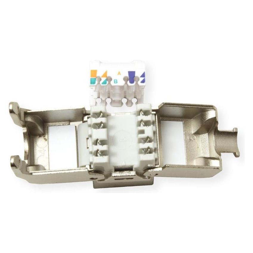 Value ROLINE Kat.6A Keystone, RJ-45, geschirmt, werkzeuglos, silberfarben (CAT6a) (21.17.0321)