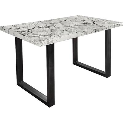 Esstisch PAROLI "Manger", weiß (marmor weiß, schwarz, marmor weiß), H:75cm, Tische, Esstisch, in 3 Breiten und 2 Farbausführungen