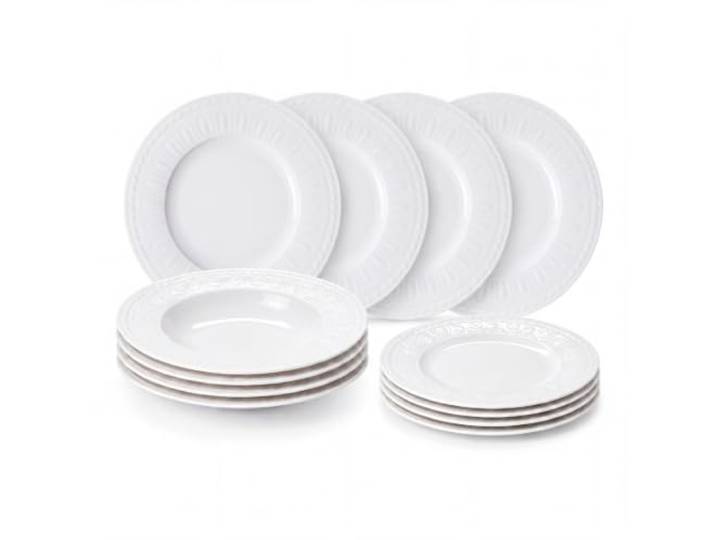 Villeroy & Boch Cellini Tafelservice 12-teilig, Premium Porzellan, Made in Germany, weiß