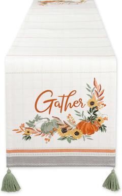 DII Gather Fall Squash Reversible Table Runner 14X72