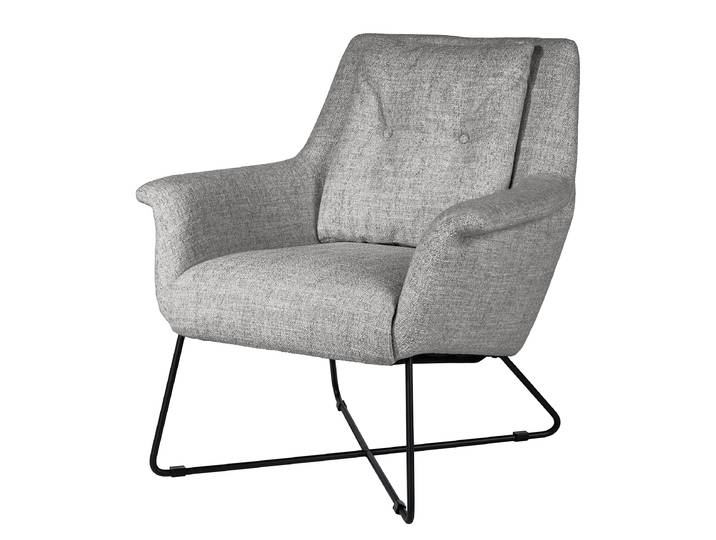 Fauteuil PIMENTAS Gris/Gris Tissu structuré Alara 82 x 88 x 84cm