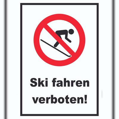 HB-Druck Ski fahren verboten! Schild A5 (148x210mm)
