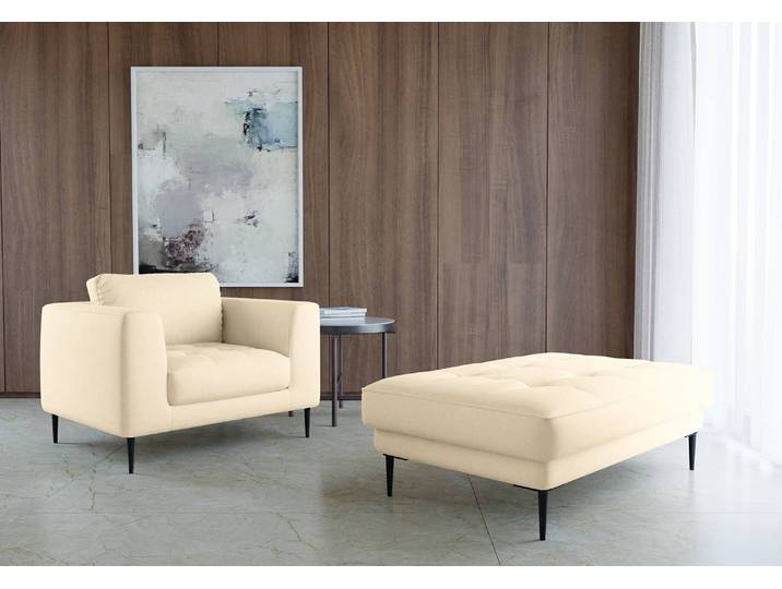 Sessel Beige Strukturstoff Kari 96 x 70 x 99cm