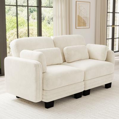 Loedds 69.3-Inch 2-Seat Chenille Loveseat Sofa with Tufted Detail