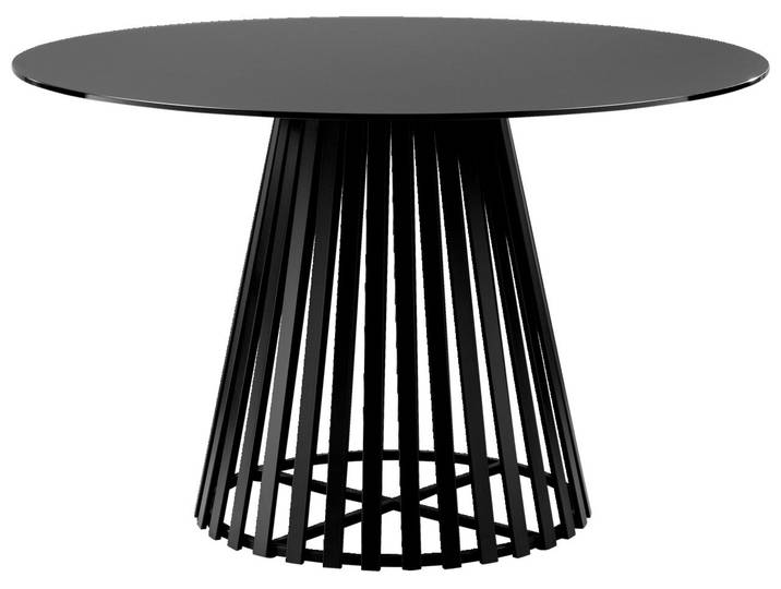 Z2 Esstisch rund HENNING, schwarz, Glas