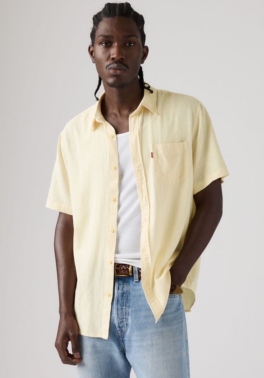 Jeanshemd LEVI'S, Herren, Gr. XL, N-Gr, rutabaga, Denim/Jeans, Obermaterial: 43% Leinen, 34% Viskose, 23% Baumwolle, tailliert, Hemden Jeanshemd rutabaga XL, N-Gr