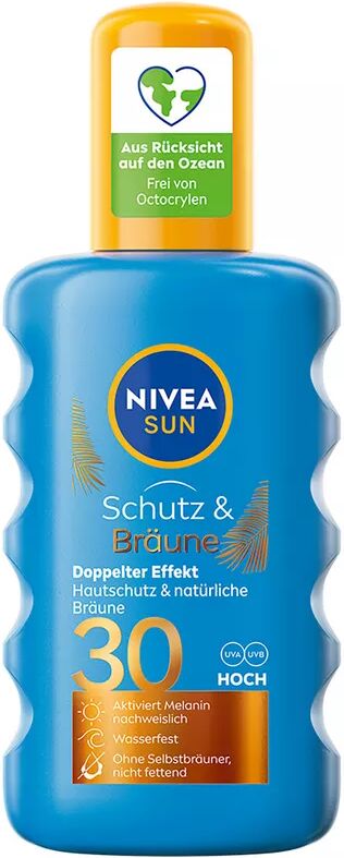 NIVEA SUN - Sun Schutz & Bräune Sonnnenspray LSF 30, Sun Schutz&Bräune Spray LSF 30, 200 ml