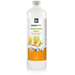 Höfer-Chemie Zitronensäure Microaktiv, 50%, flüssig, zum Entkalken & Reinigen, biologisch abbaubar, 1 Liter