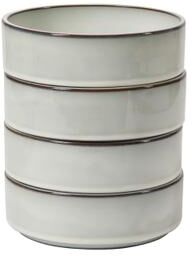 Bloomhouse Santorini Mist 4-Piece 8.6-Inch Terracotta Pasta Bowl Set Reactive Glaze Round Shallow Walled Dinner Bowls