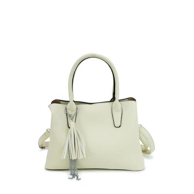 Henkeltasche HARPA "TIANA", Damen, Gr. B/H/T: 11,5cm x 21cm x 28cm, weiß (altweiß), Lederimitat, unifarben, Taschen, mit unterteiltem Hauptfach