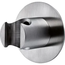 Wandbrausehalter INOX mit runder Rosette Ø 60 mm Edelstahl poliert Evenes
