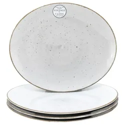 CreaTable Vintage Nature Weiss Steakteller 4-tlg Porzellan