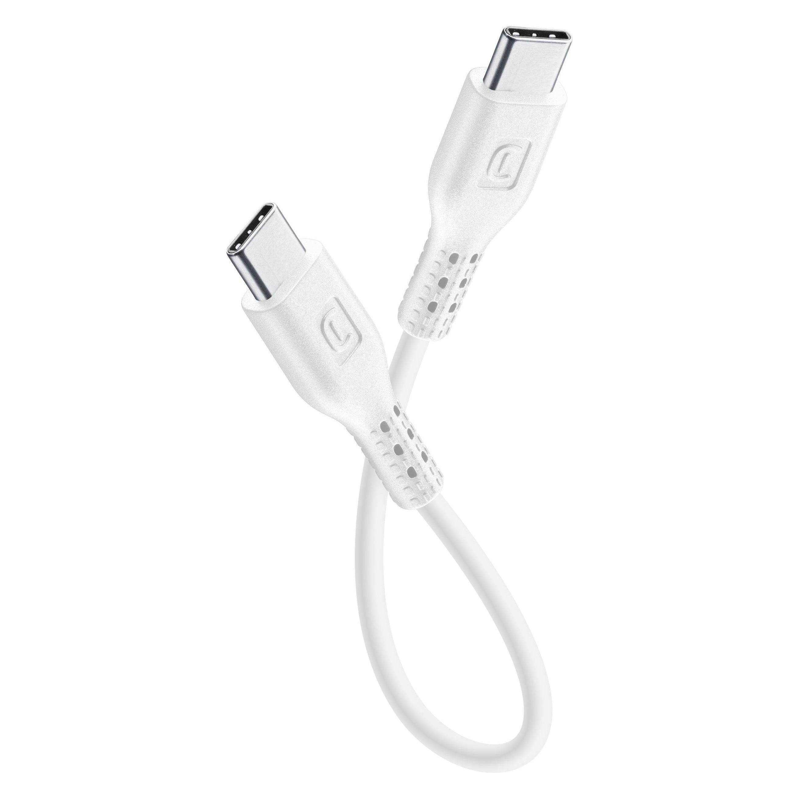 Cellularline USB Cable Portable (0.15 m, USB 3.2 Gen 1, 60 W) (USBDATACTRUSBC2CW)