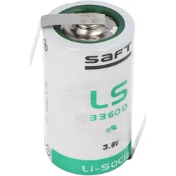Saft Batterie LS33600 mit Lötfahne Z-Form (1 Stk., D, 17000 mAh), Batterien + Akkus
