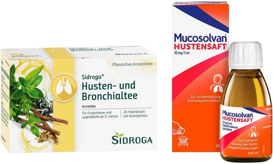 Sidroga Husten- und Bronchialtee + Mucosolvan Hustensaft
