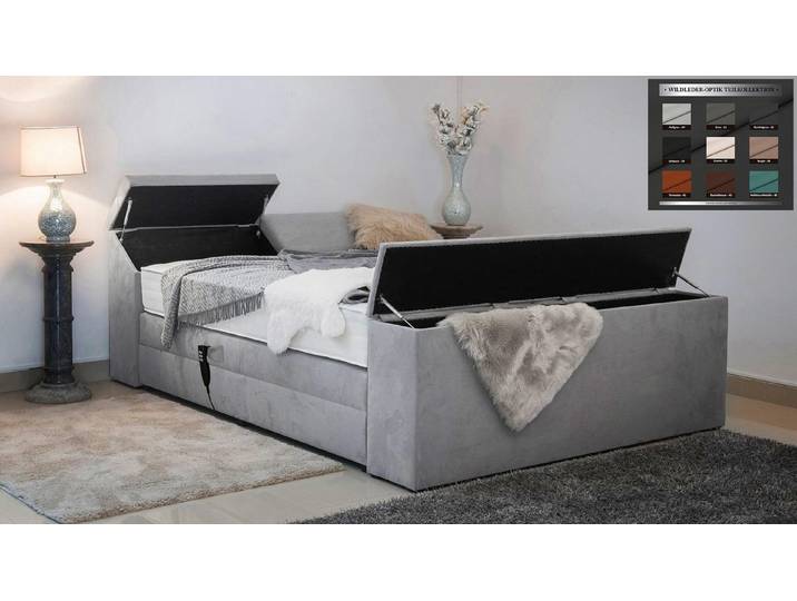 PAARA Boxspringbett Dubai elektrisch verstellbar mit Motor Stauraum, inkl. Matratze und Topper, mit einzigartigem Belüftungssystem