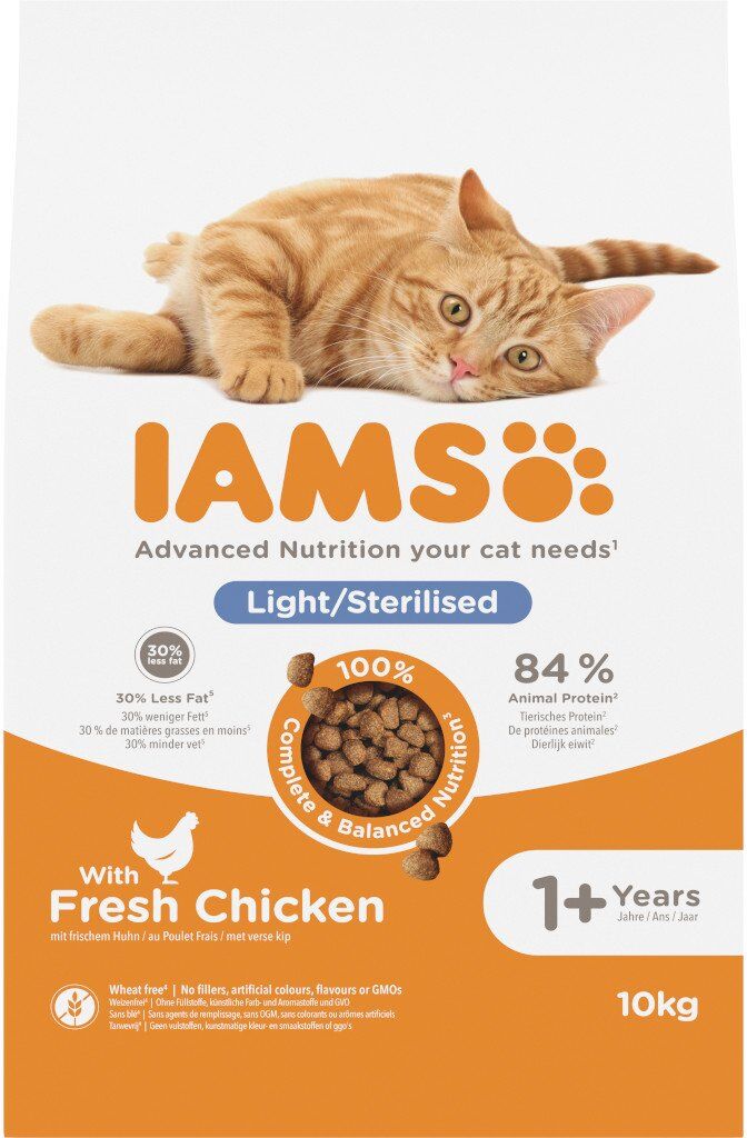 Iams Secco Gatto Adulto Light Sterilizzato Pollo 10 kg