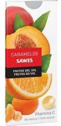 Sawes Caramelos balsámicos sin azúcar sabor Frutos del Sol con Vitamina C en blister 22g