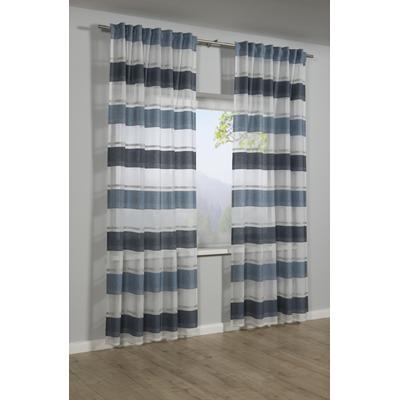 Gardine GARDINIA "Schal mit Gardinenband Etamine", blau, B:140cm H:245cm, Polyester, Gardinen, Gardine, Stoff Etamine