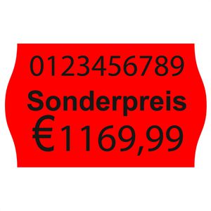 Contact Preisetiketten A57101120-02, rot, 26x16 mm, permanent, mit Sonderpreis-Aufdruck, 42x1200 Stück
