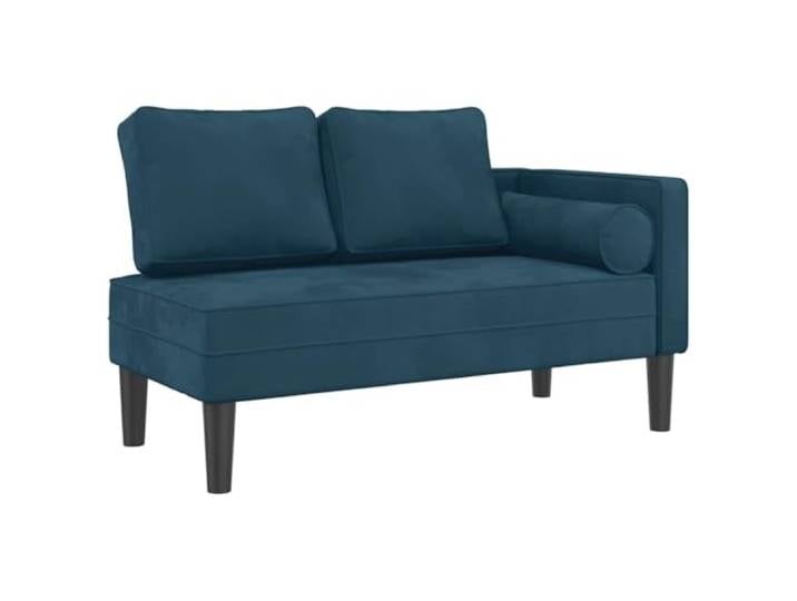 Chaiselongue Samt Blau mit Lendenpolster Gepolstert mit Weichschwamm Samt Polsterung, blau, Lendenkissen inklusive, Schwammfüllung, Komfort-Erholung