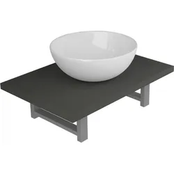 vidaXL 2-tlg. Badmöbel-Set Keramik Grau