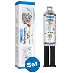 Fast-Metal Minutenkleber | Flüssigmetall Epoxidharzklebstoff | 24 ml | grau