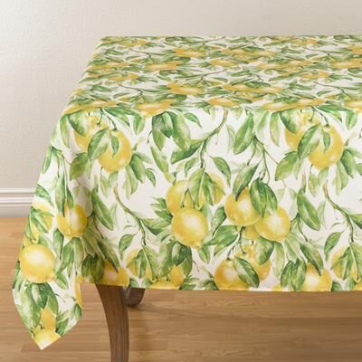 Saro Lifestyle Printed Tablecloth With Lemon Design