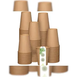 DeinPack Umweltfreundliche Kaffeebecher 50 Stück 300 ml 12 oz Pappbecher braun