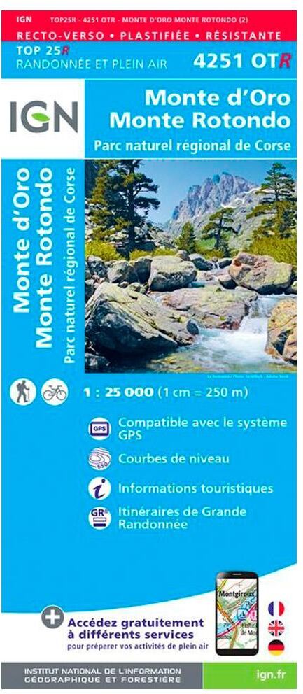 IGN  - 4251OTR Monte d'Oro, Monte Rotondo, Parc naturel régional de Corse - Résistante - Carte