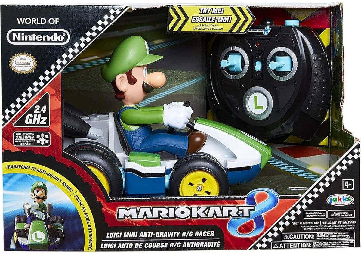JAKKS Pacific Mario Kart Luigi Mini Anti-Gravity RC Racer for Ages 4+