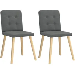 vidaXL Esszimmerstühle 2 Stk. Dunkelgrau Stoff