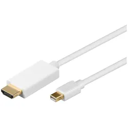 MicroConnect MDPHDMI3-4K 3m Mini DisplayPort HDMI Type A (Standard) Weiss Videokabel-Adapter (3 m), Videokabel, Weiss