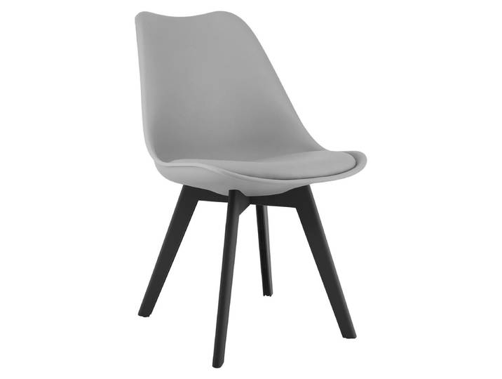 Chaise Mark Scandinave Grise avec Pieds Noirs