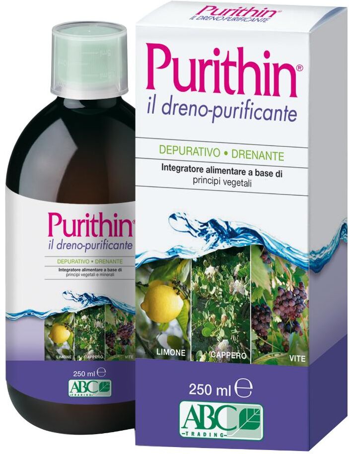 A.B.C. TRADING Srl Purithin il Dreno-Purificante Depurativo 250ml - Integratore Alimentare a Base di Principi Vegetali
