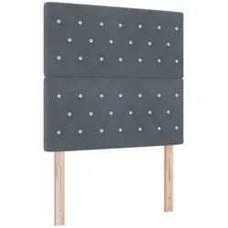 vidaXL Samt-Kopfteil Argyle mit Kopfteil Dunkelgrau 100 cm Samt