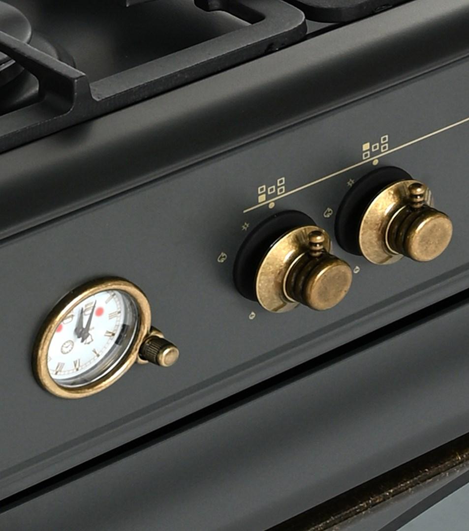Ravanson Retro KWGE90AR gas and electric cooker black