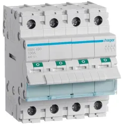 Hager, Verteilerschrank Zubehör, Bedienfeld 100A modularer Schalter 4P SBN490