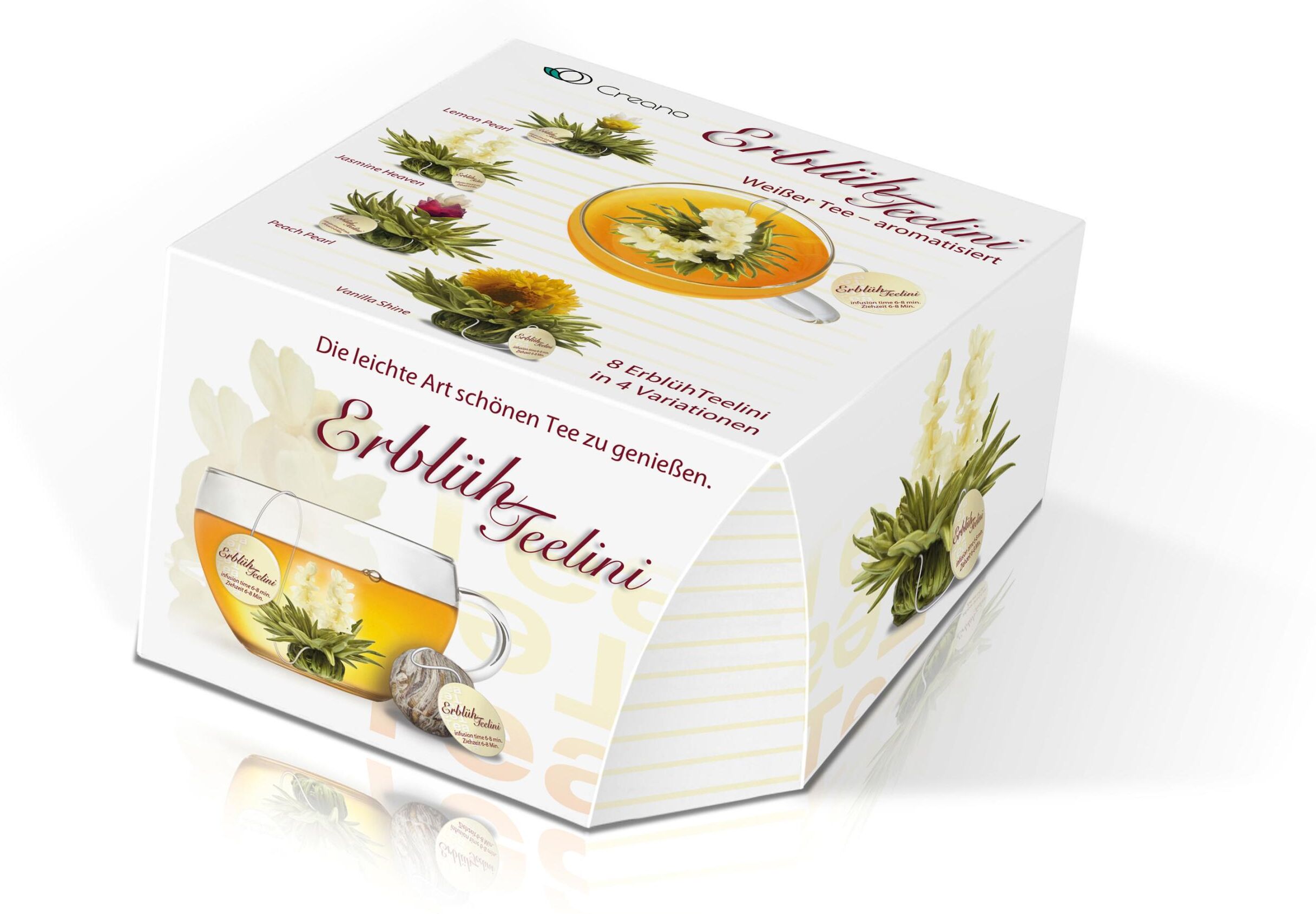 Teeglas CREANO "Erblühteelini 200 ml", transparent, 200ml, 1 Stk., Glas, Trinkgefässe, Teeglas transparent 200ml, 1 Stk.