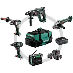 Metabo Akku Combo Set Bauhandwerk 5.2 BS 18 LTX BL + KH 18 LTX 24 + W 18 L 9-125 Quick + SSW 18 LTX - 685213000