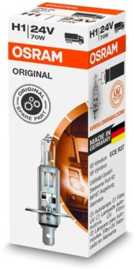 Ams-Osram Glühlampe Halogen OSRAM H1 Standard 24V/ 70W, 1 Stück