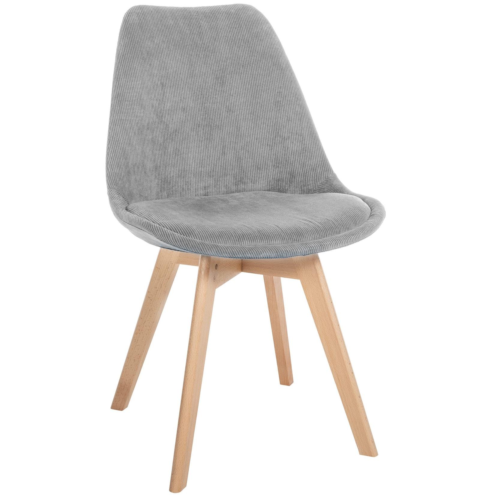 CLP Stuhl Linares Cord Farbe: hellgrau, Material: Cord