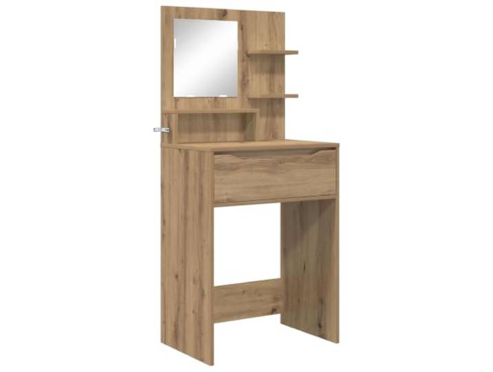 Frisiertisch, modern, Schlafzimmer, Eiche, handgefertigt, rechteckiges Langlebiges Holzwerkstoff, kugelgelagerte Schubladen, Regale, Kosmetikaufbewahrung, sauberer Stil
